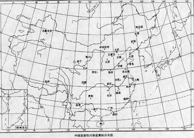 中国放射性污染监测站分布图